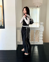 ［comma］Line ribbon rustling pants
