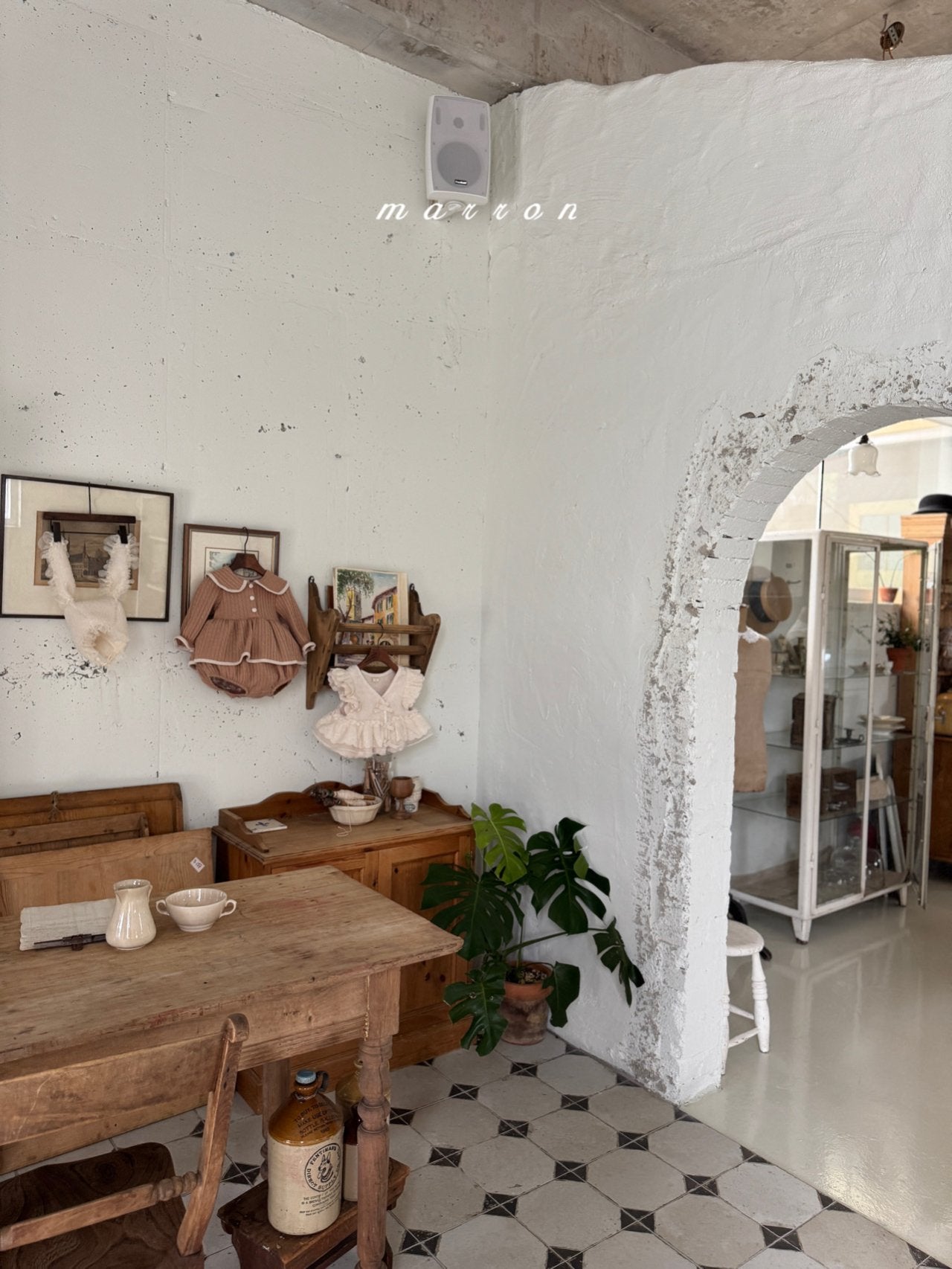 ［marron］Friel knit collar rompers