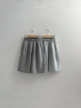 ［minirobe］Double pintuck check pants