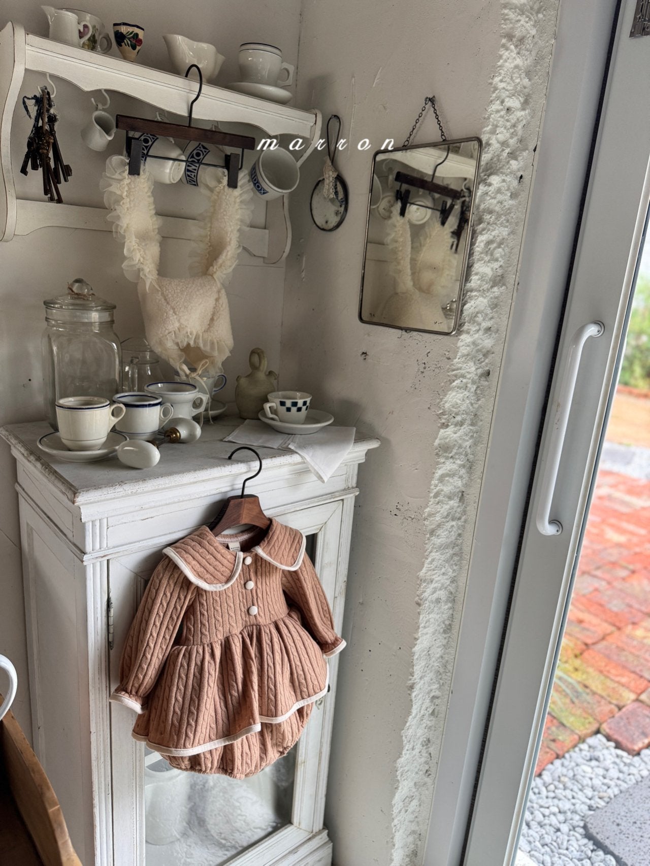 ［marron］Friel knit collar rompers