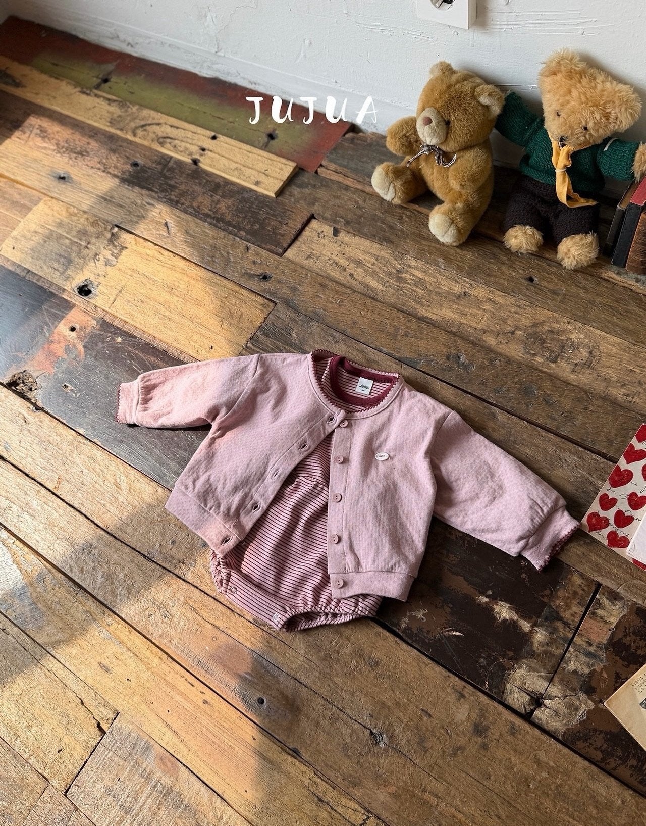 ［jujua］Momo stripe rompers