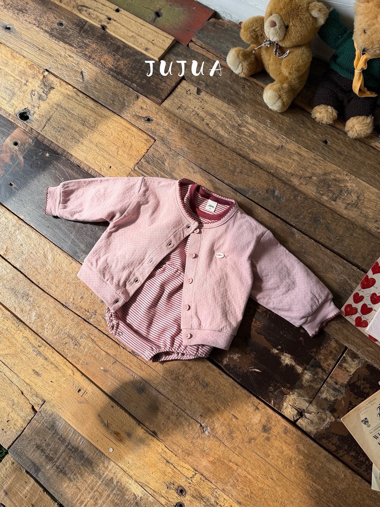 ［jujua］Momo stripe rompers