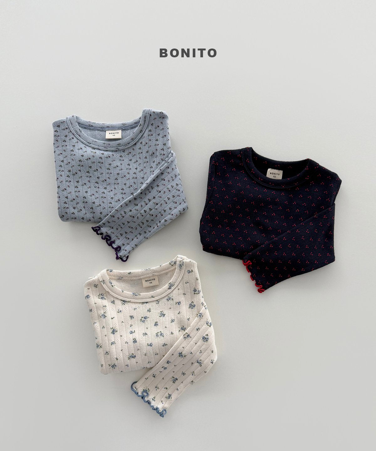 ［Bonito］Eyelet flower tee