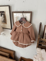 ［marron］Friel knit collar rompers