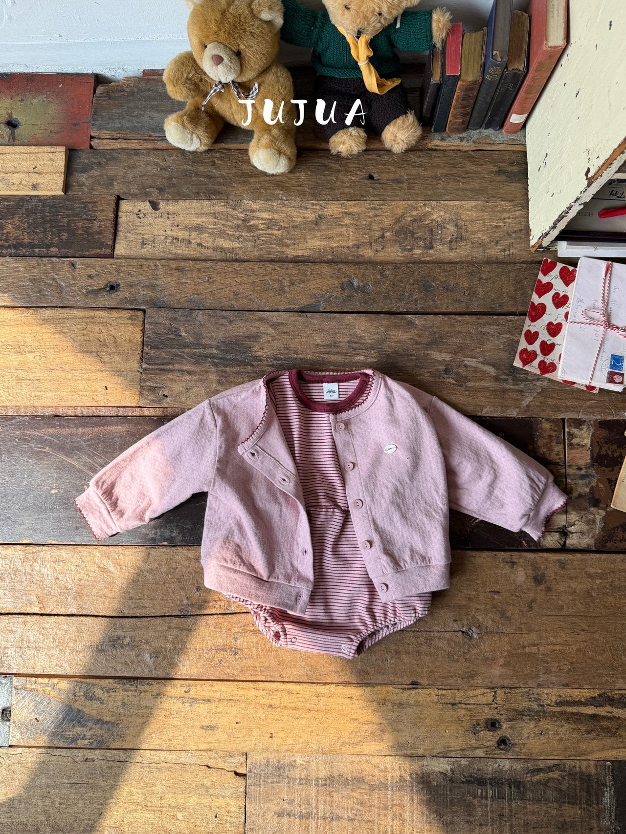 ［jujua］Momo stripe rompers