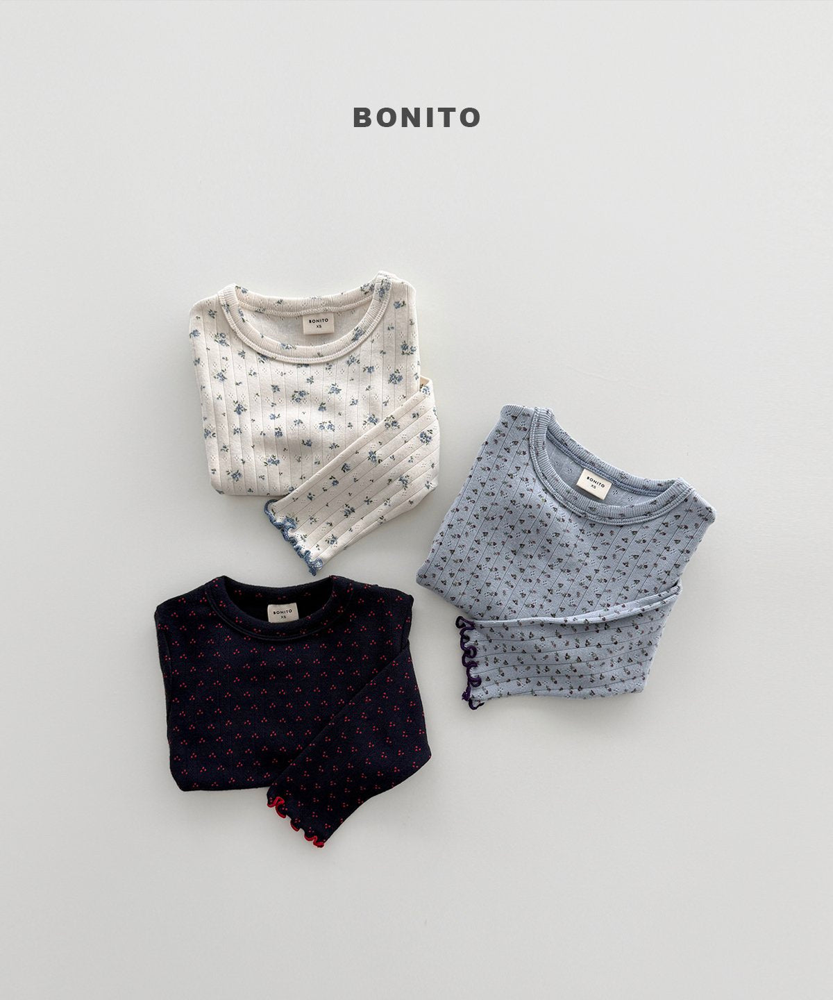 ［Bonito］Eyelet flower tee