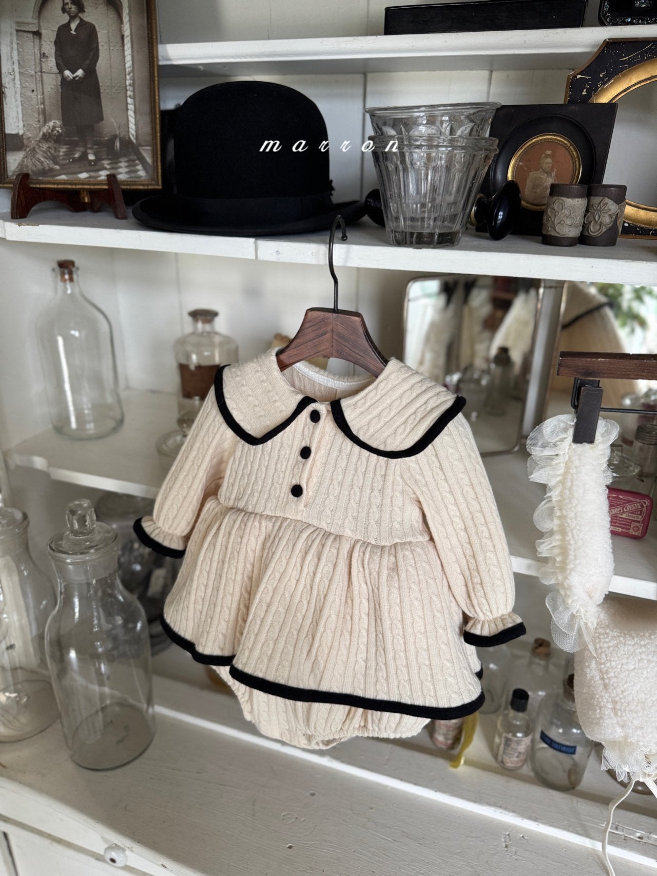 ［marron］Friel knit collar rompers