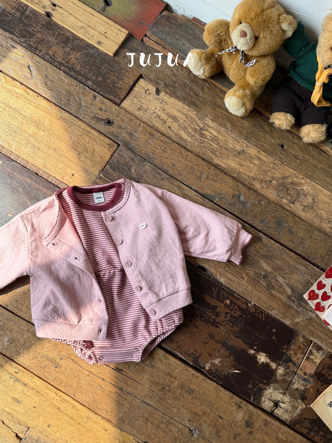 ［jujua］Momo stripe rompers
