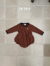 ［jujua］Momo stripe rompers