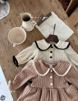 ［marron］Friel knit collar rompers