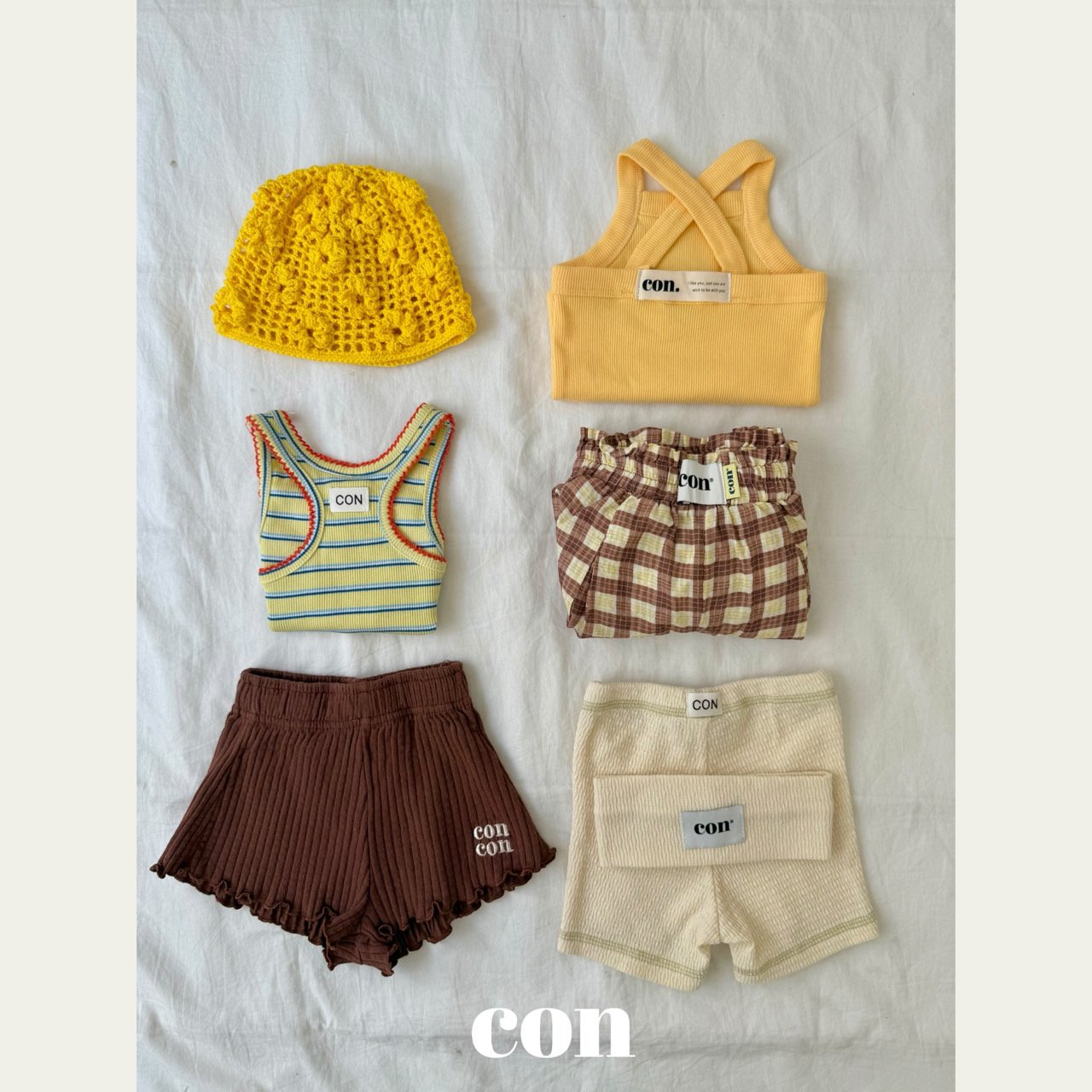 ［con］Soft flower knit beanie