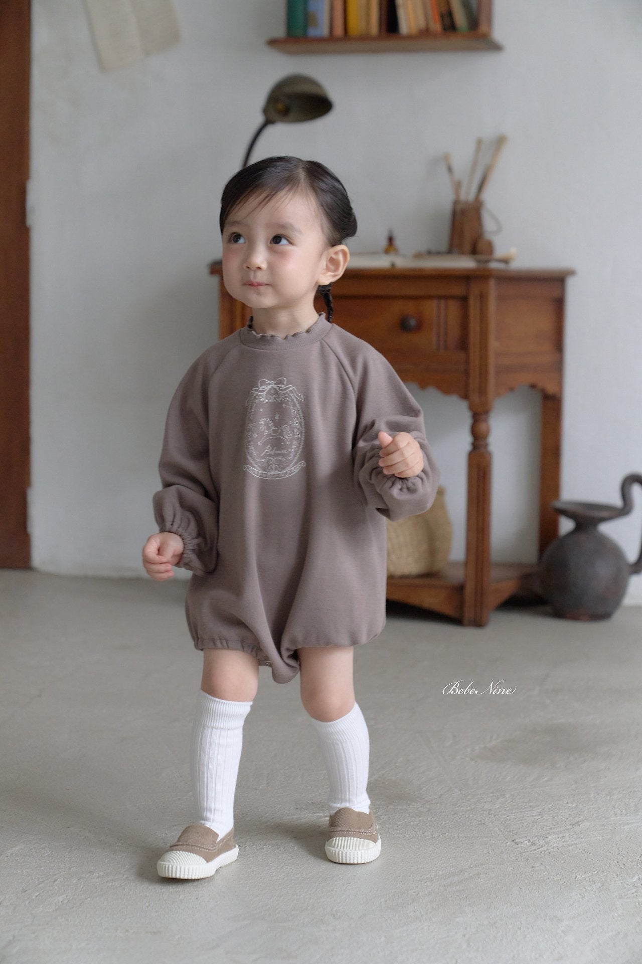 ［bebenine］Cain Pony Rompers