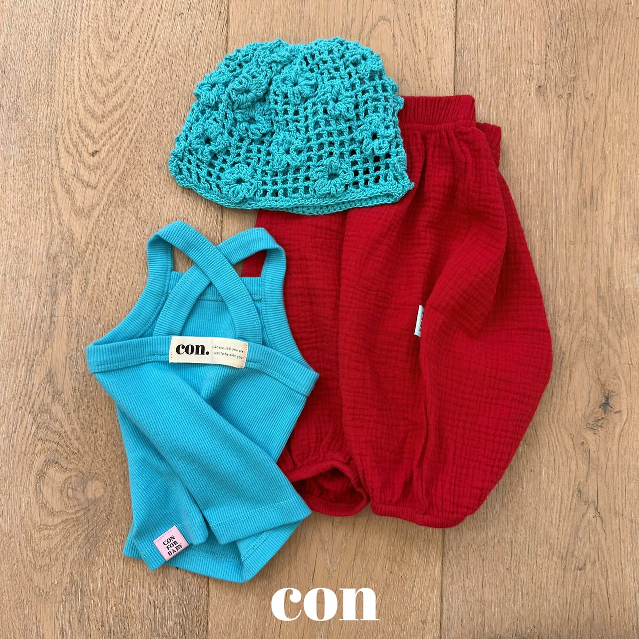 ［con］Soft flower knit beanie