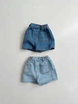 ［minirobe］Open pocket denim short pants