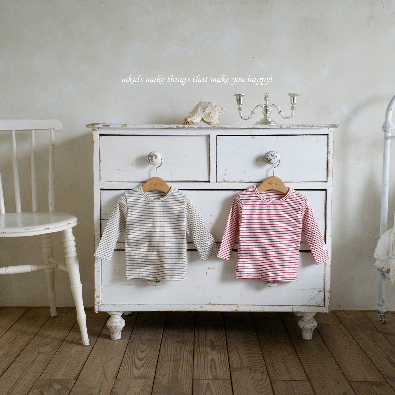 ［mkids］Stripe rib tee