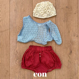 ［con］Soft flower knit beanie