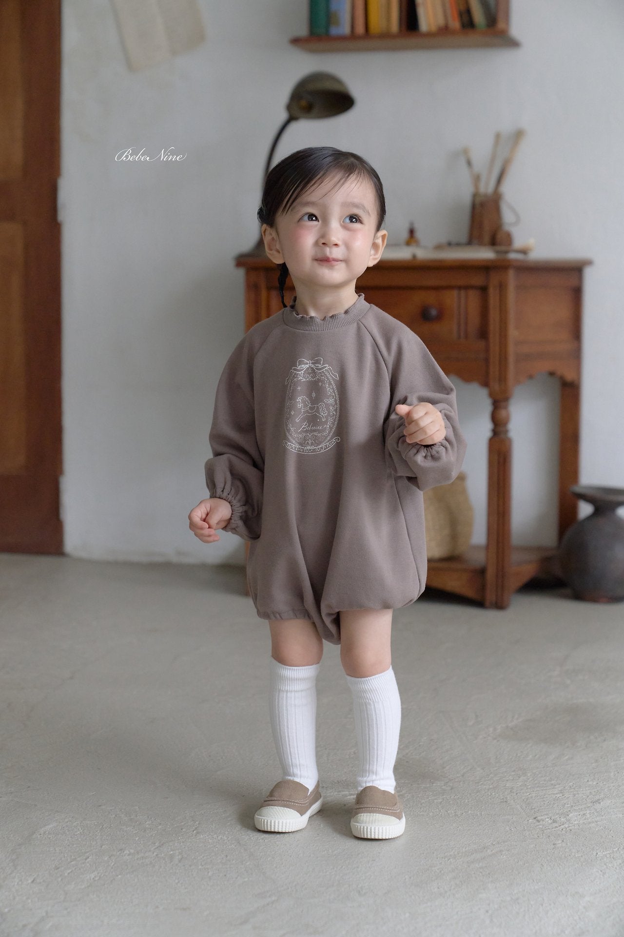 ［bebenine］Cain Pony Rompers