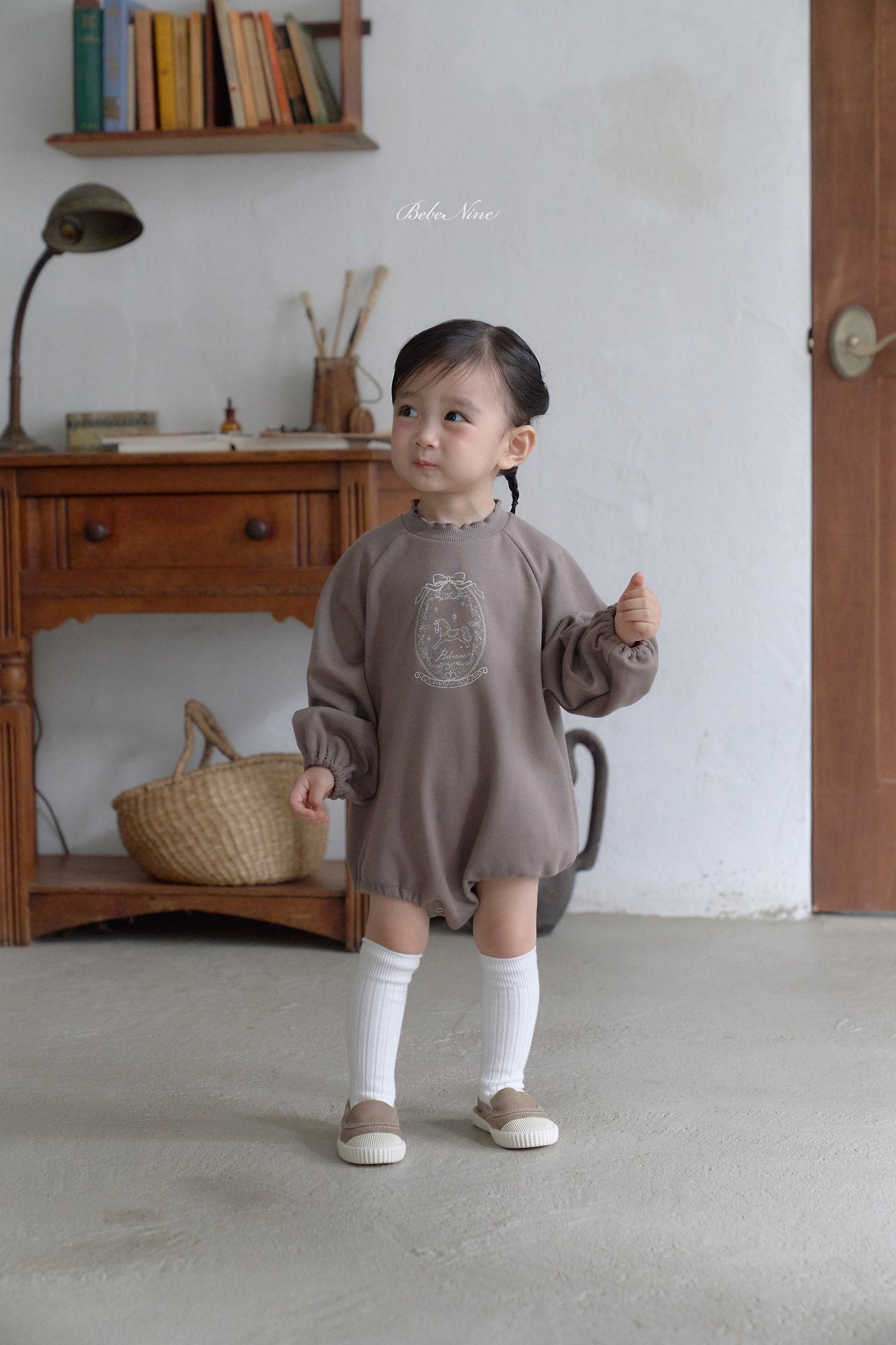 ［bebenine］Cain Pony Rompers