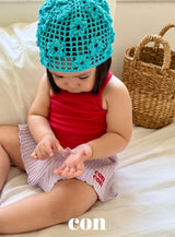 ［con］Soft flower knit beanie