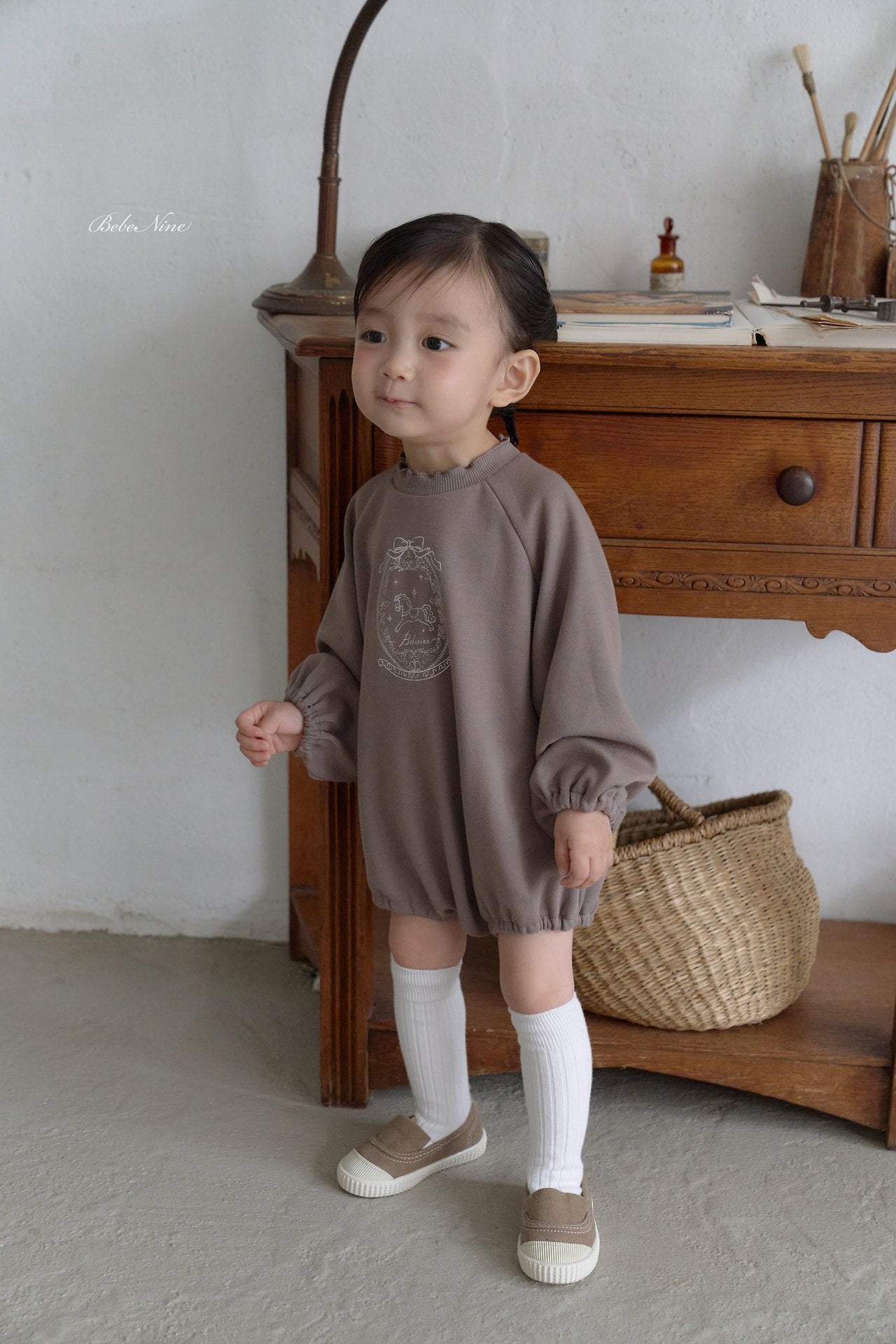 ［bebenine］Cain Pony Rompers
