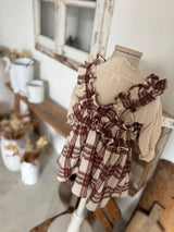 ［marron］Check shirring one-piece