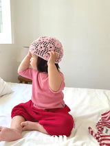 ［con］Soft flower knit beanie
