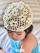 ［con］Soft flower knit beanie