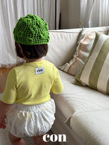 ［con］Soft flower knit beanie