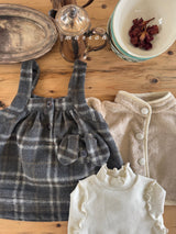 ［marron］Puppy check one-piece