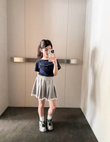 ［comma］Lace pleats skirt