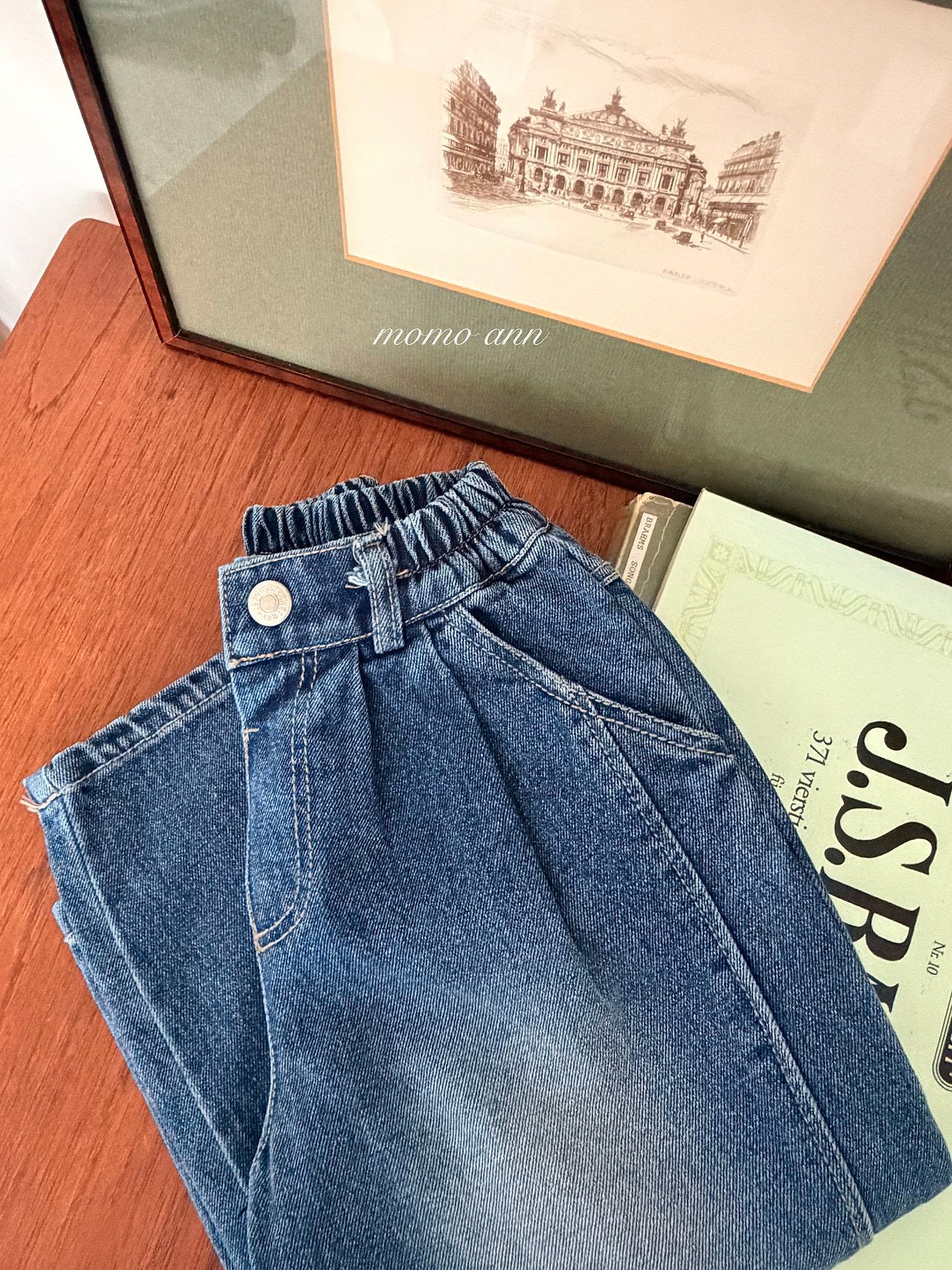 ［momo ann］Tuck denim pants