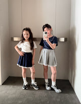 ［comma］Lace pleats skirt