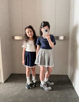 ［comma］Lace pleats skirt