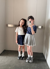 ［comma］Lace pleats skirt