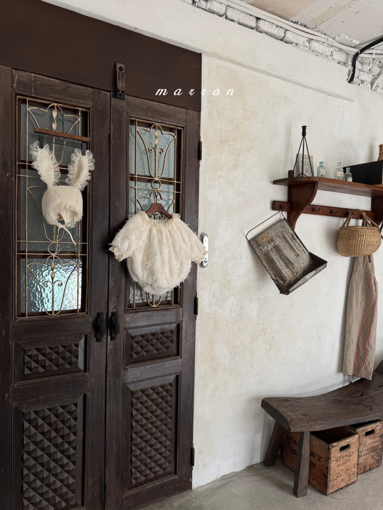 ［marron］Luna fur rompers