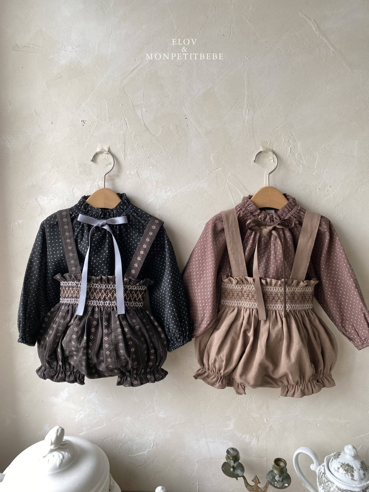 ［Mon petit bebe］Manou smoke rompers