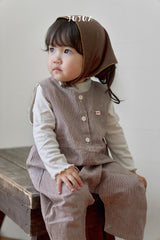 ［jujua］Stripe bunny overalls
