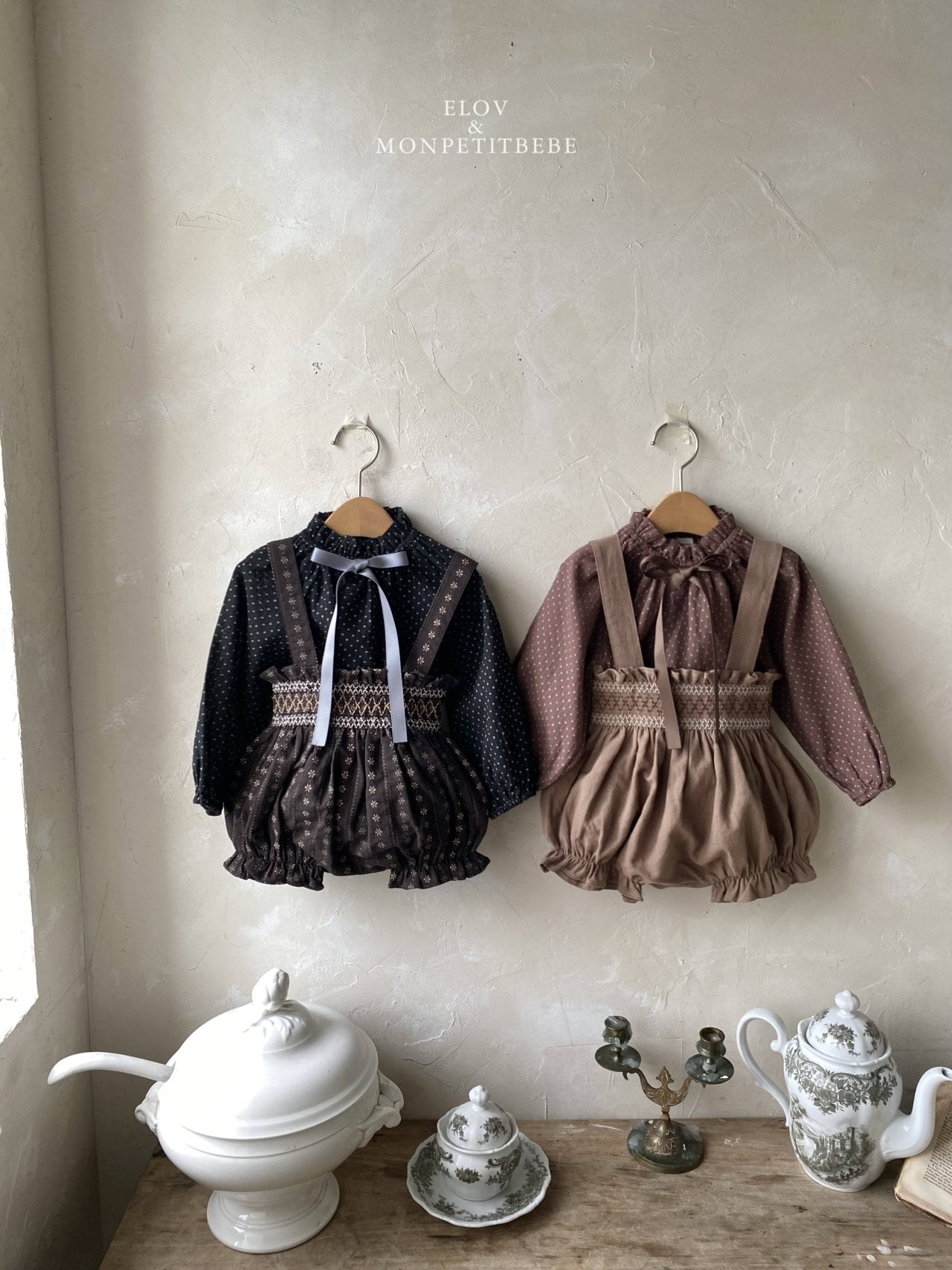 ［Mon petit bebe］Manou smoke rompers