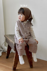 ［jujua］Stripe bunny overalls