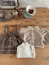 ［marron］Puppy check one-piece