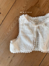 ［marron］Bebe fur ribbon vest