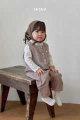 ［jujua］Stripe bunny overalls