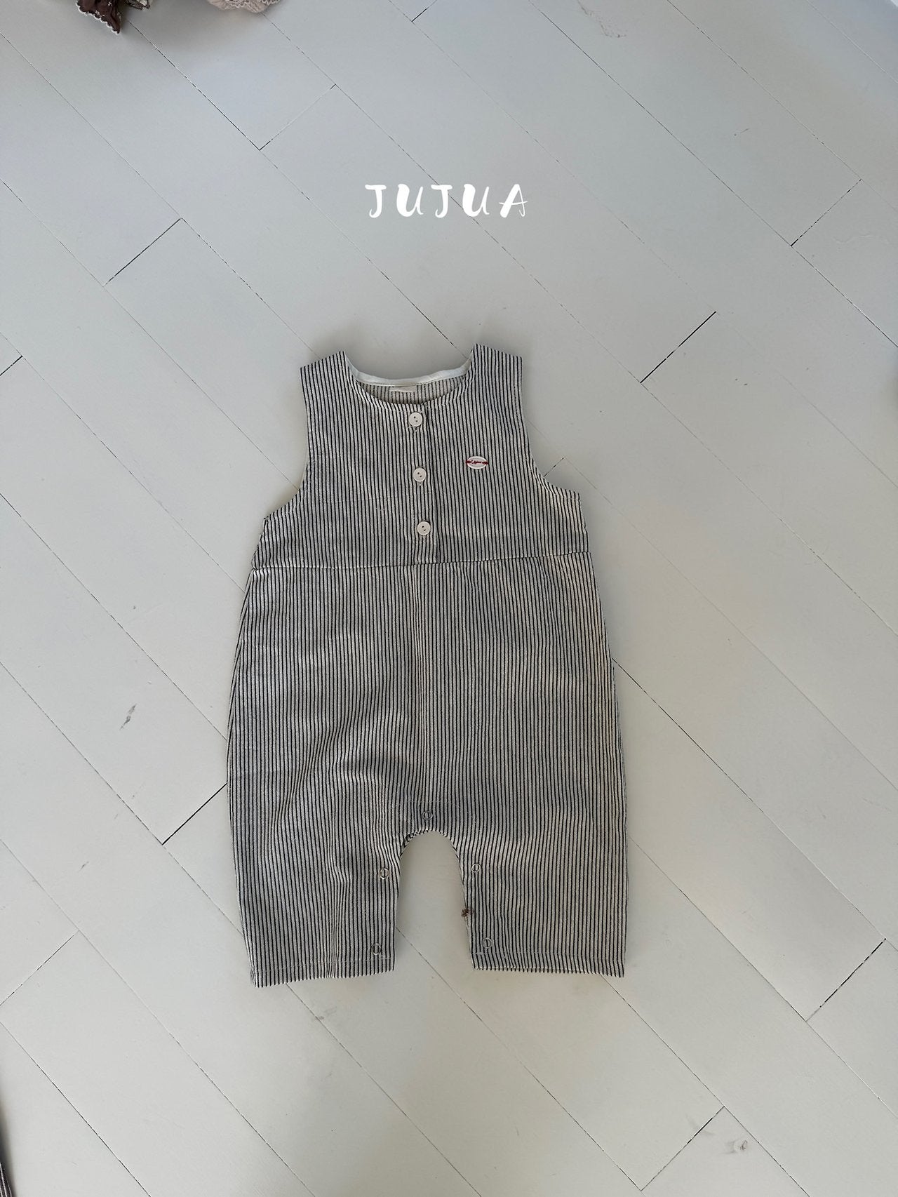 ［jujua］Stripe bunny overalls