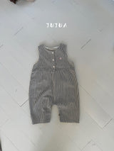 ［jujua］Stripe bunny overalls