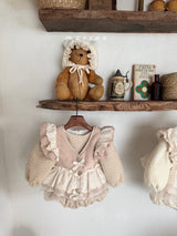 ［marron］Cherry shasha rompers