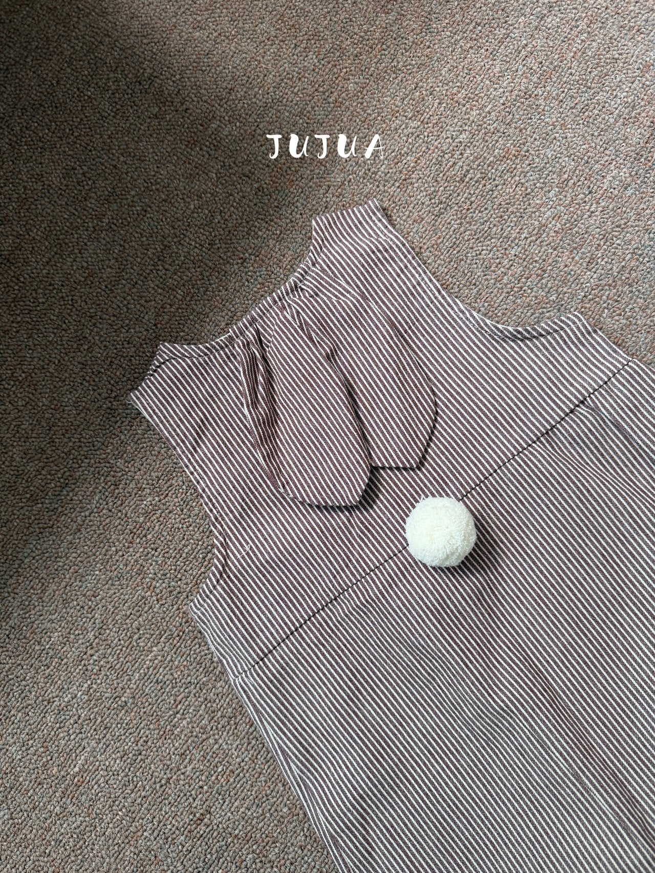 ［jujua］Stripe bunny overalls