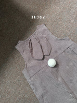 ［jujua］Stripe bunny overalls