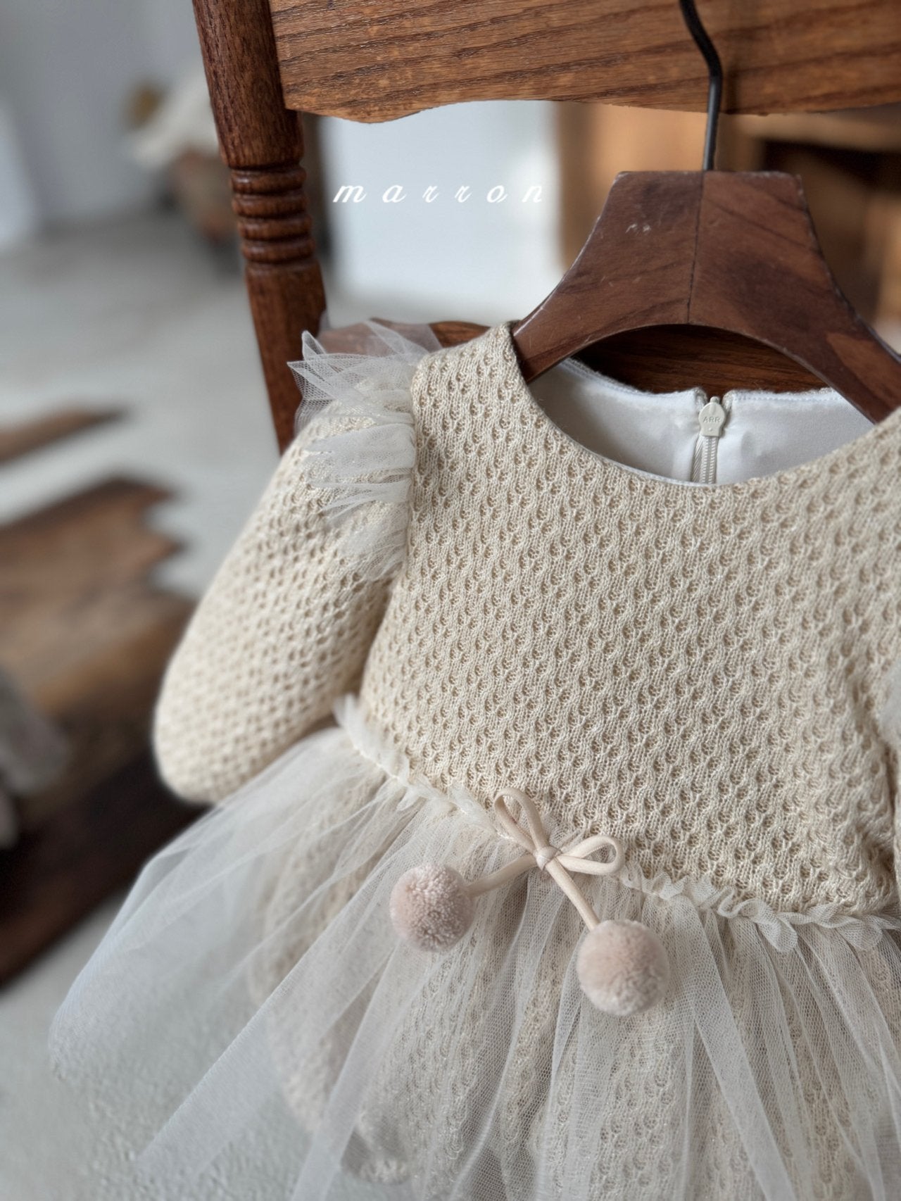 ［marron］Cherry shasha rompers