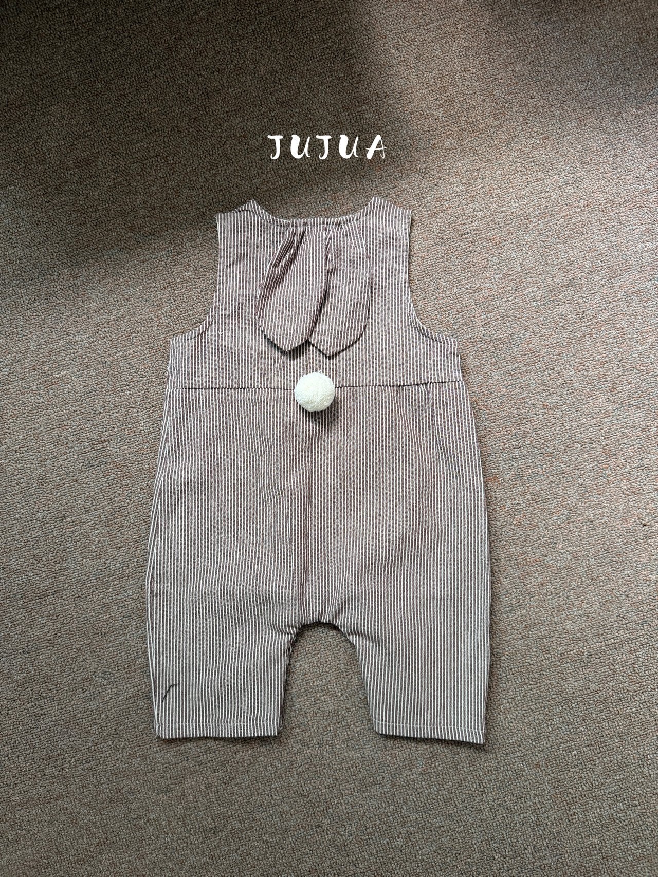 ［jujua］Stripe bunny overalls