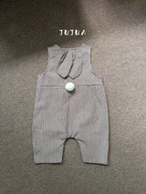 ［jujua］Stripe bunny overalls